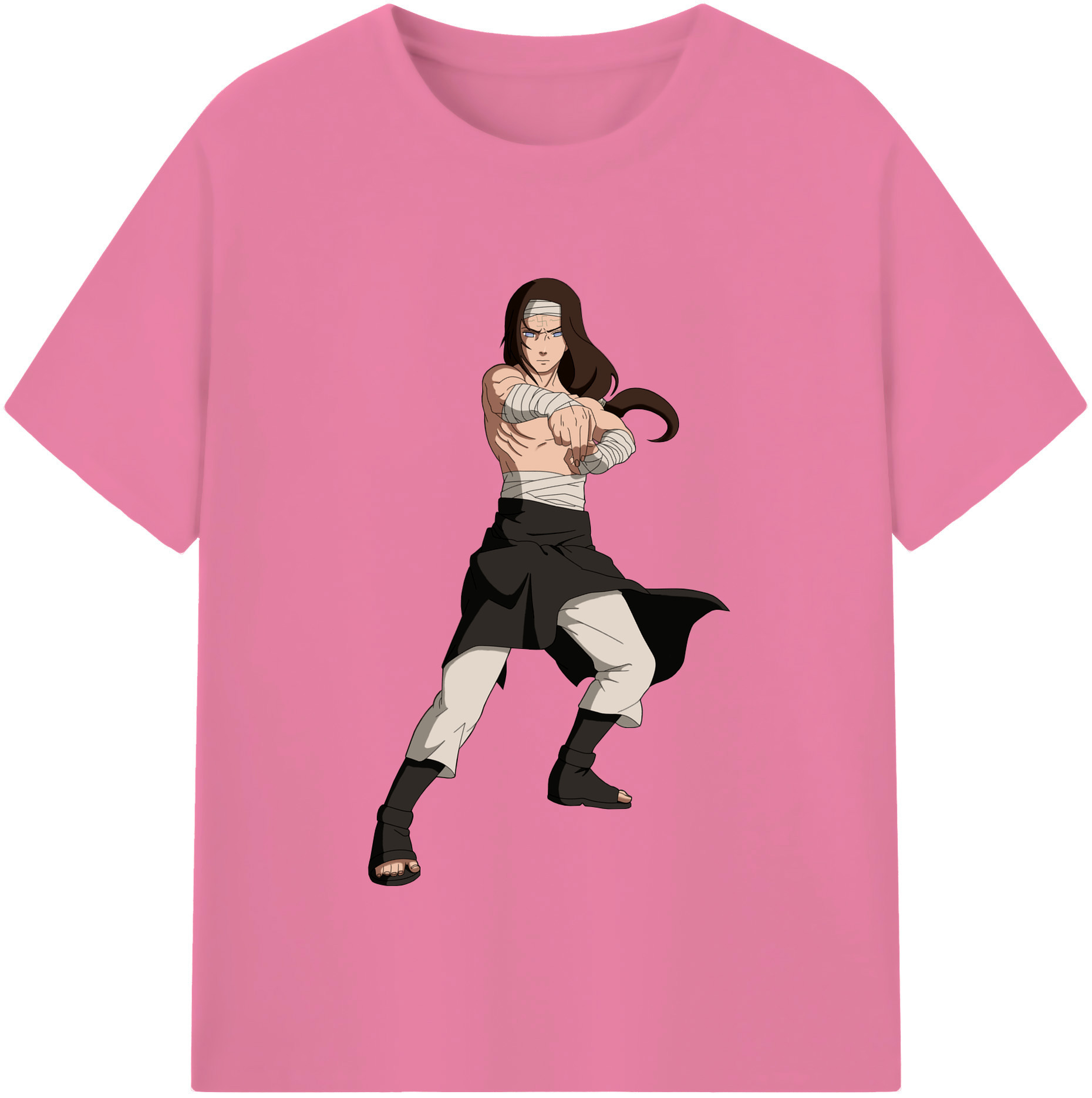 （画像用） NARUTO -ナルト- 日向ネジ Hyūga Neji 綿100％半袖Tシャツ（フロントプリント）